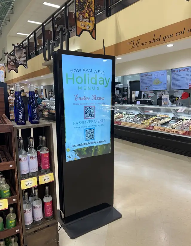 Digital menu display installed for Sunset Foods